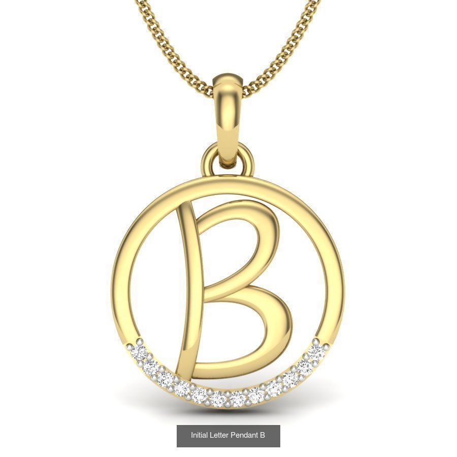Initial Letter Pendants 3D Model Collection_3