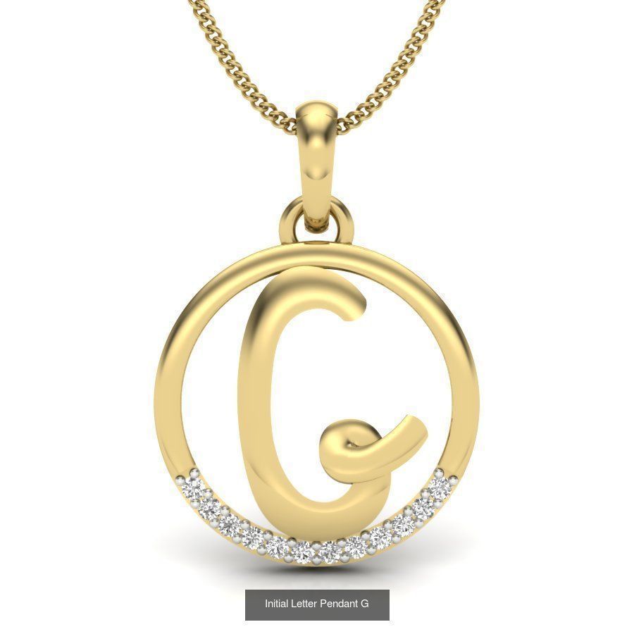 Initial Letter Pendants 3D Model Collection_8