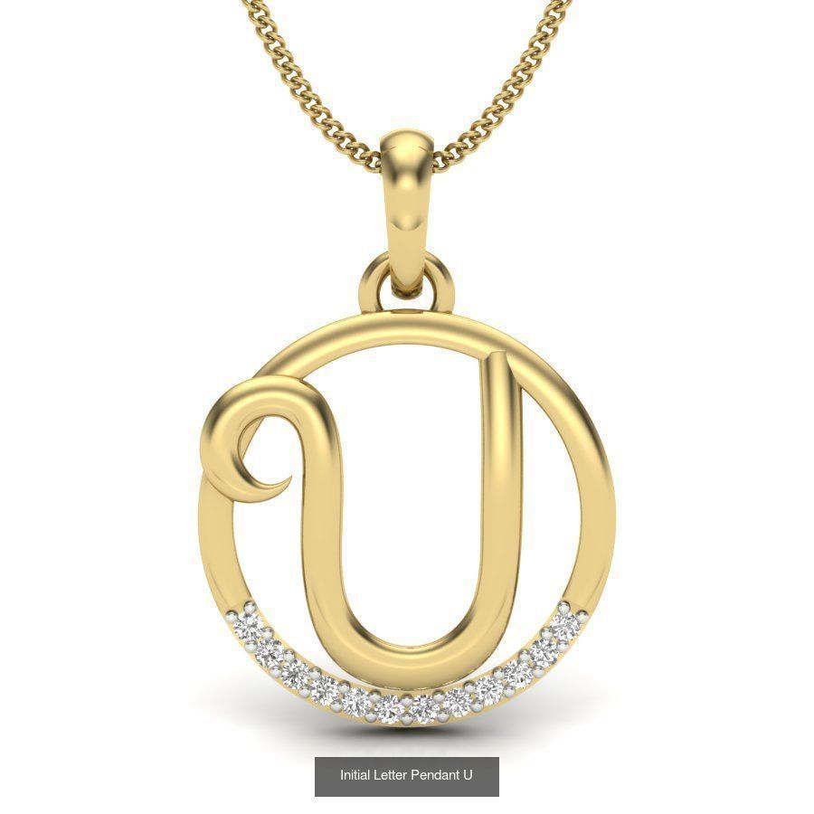 Initial Letter Pendants 3D Model Collection_22