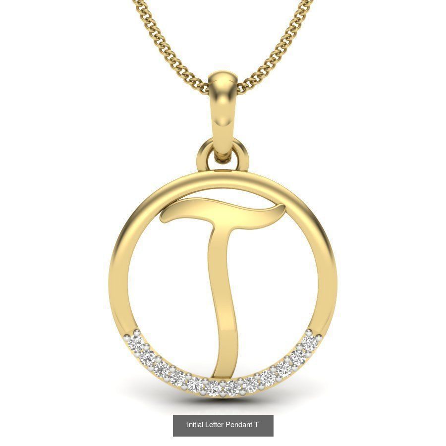 Initial Letter Pendants 3D Model Collection_21