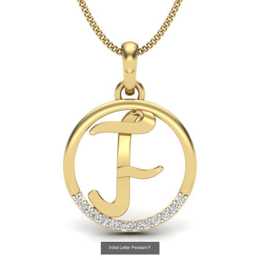 Initial Letter Pendants 3D Model Collection_7