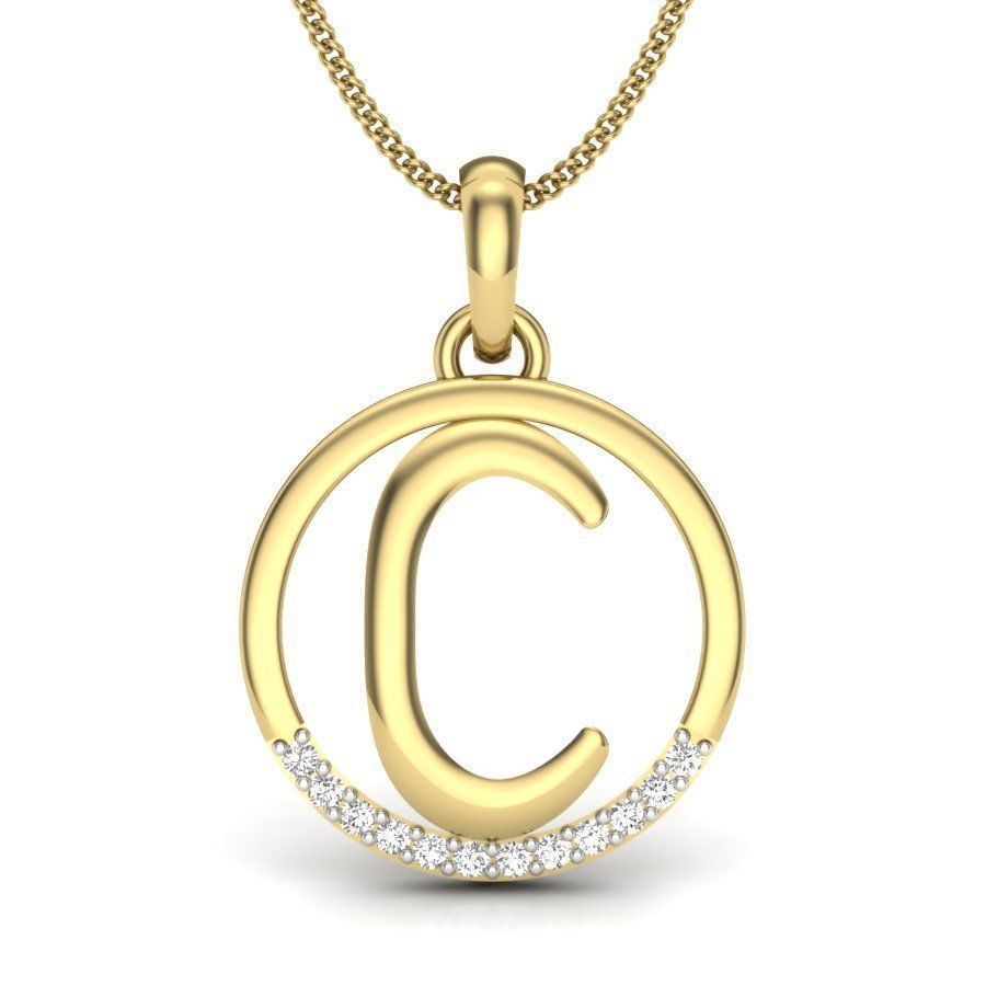 Initial Letter Pendants 3D Model Collection_4