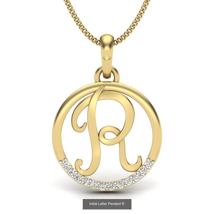 Initial Letter Pendants 3D Model Collection_19