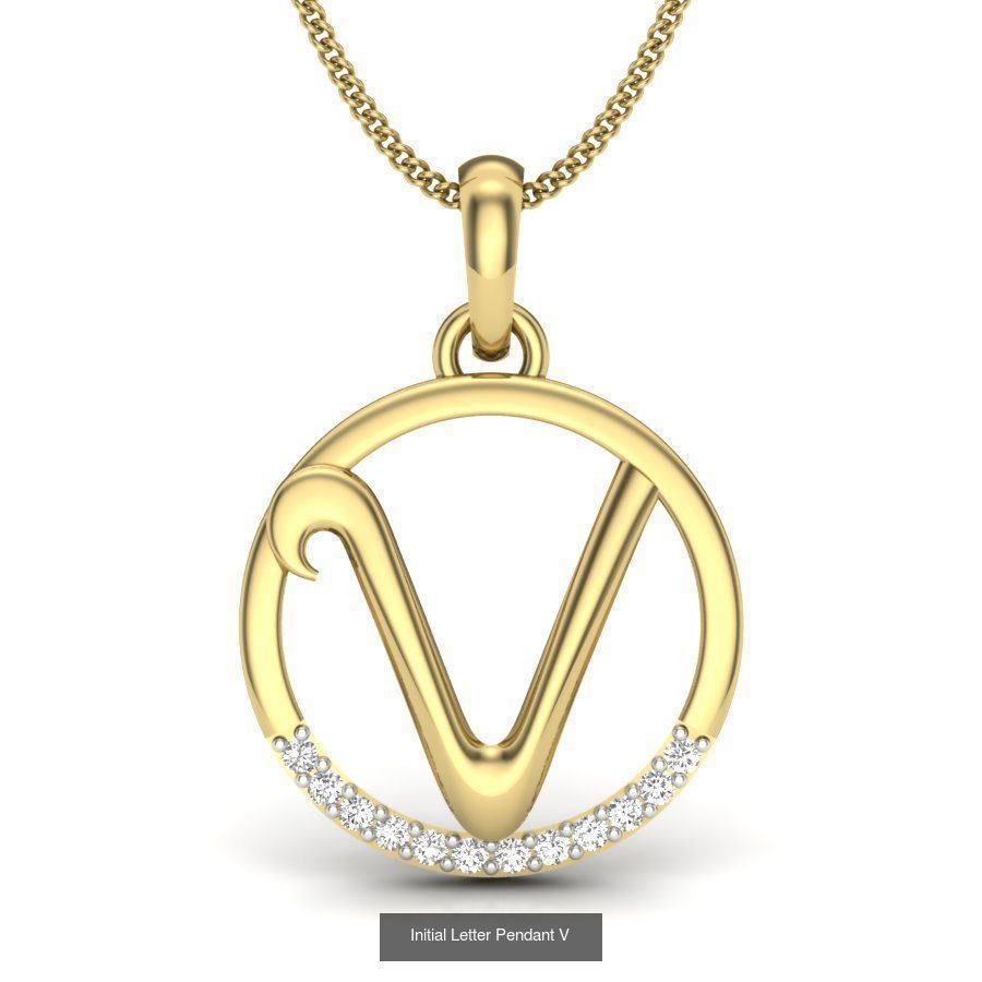 Initial Letter Pendants 3D Model Collection_23