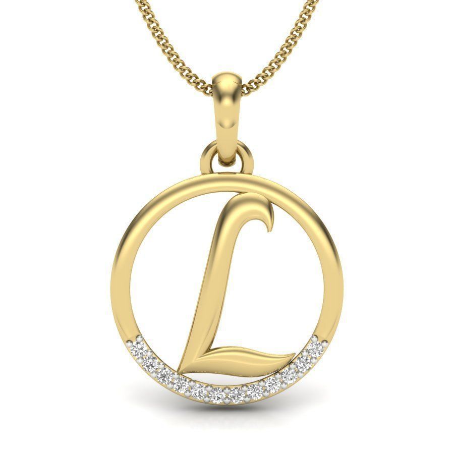 Initial Letter Pendants 3D Model Collection_13
