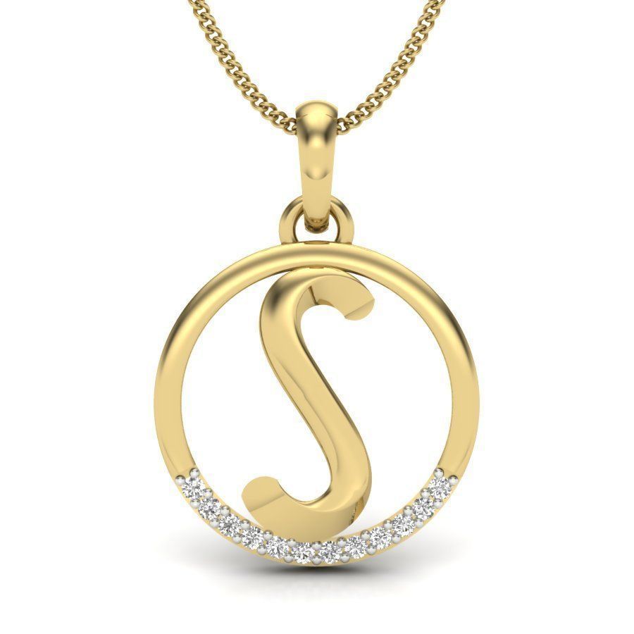 Initial Letter Pendants 3D Model Collection_20