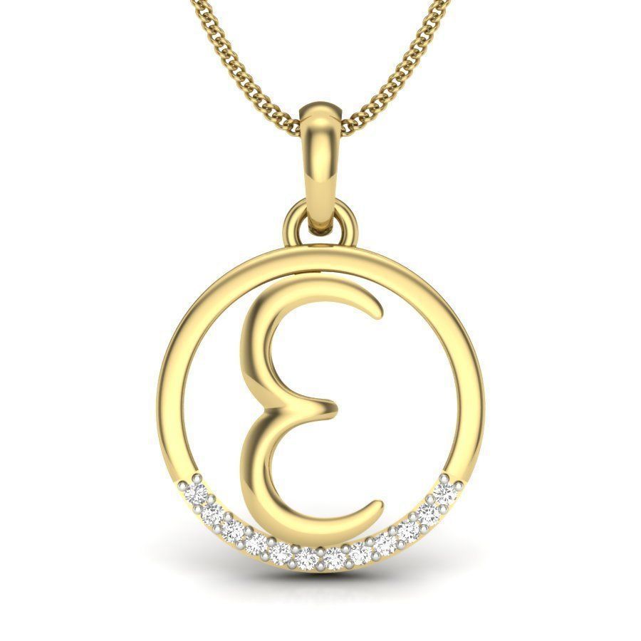 Initial Letter Pendants 3D Model Collection_6