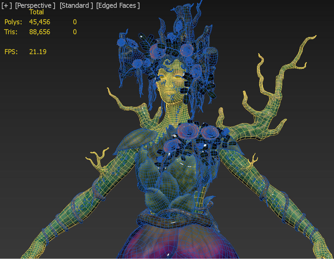 Woody Woman Low-poly  Low-poly 3D model_10