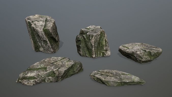 Rock Set Low-poly 3D model