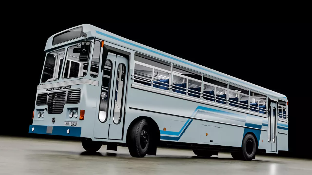 Ashok Leyland Viking Bus 3D model_0