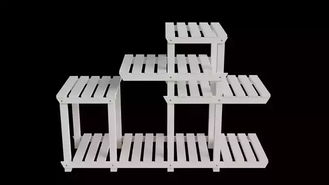 Platform Shelf Low-poly 3D model