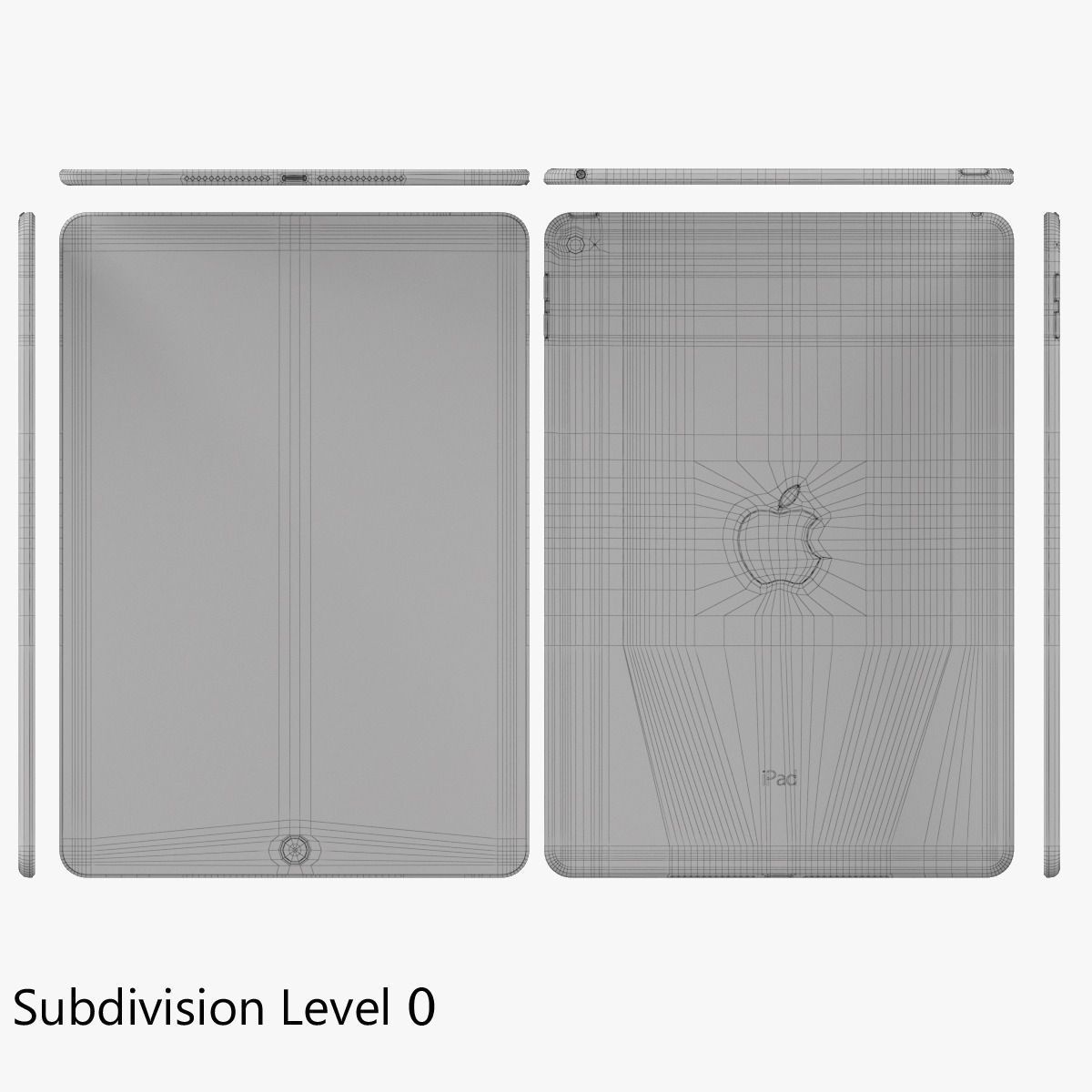 Apple iPad Air 2 Space Gray 3D model_8