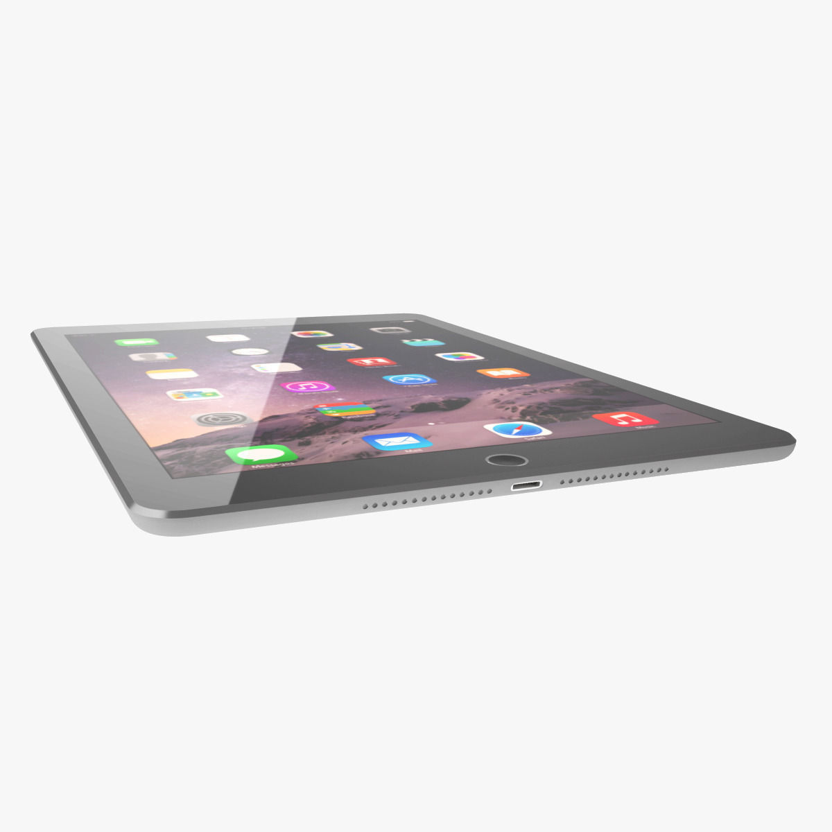 Apple iPad Air 2 Space Gray 3D model_4