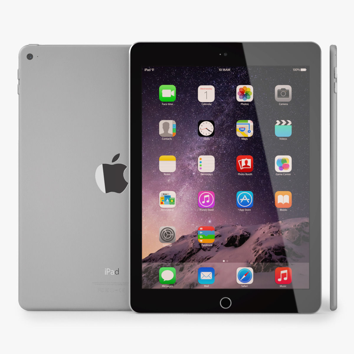 Apple iPad Air 2 Space Gray 3D model_1