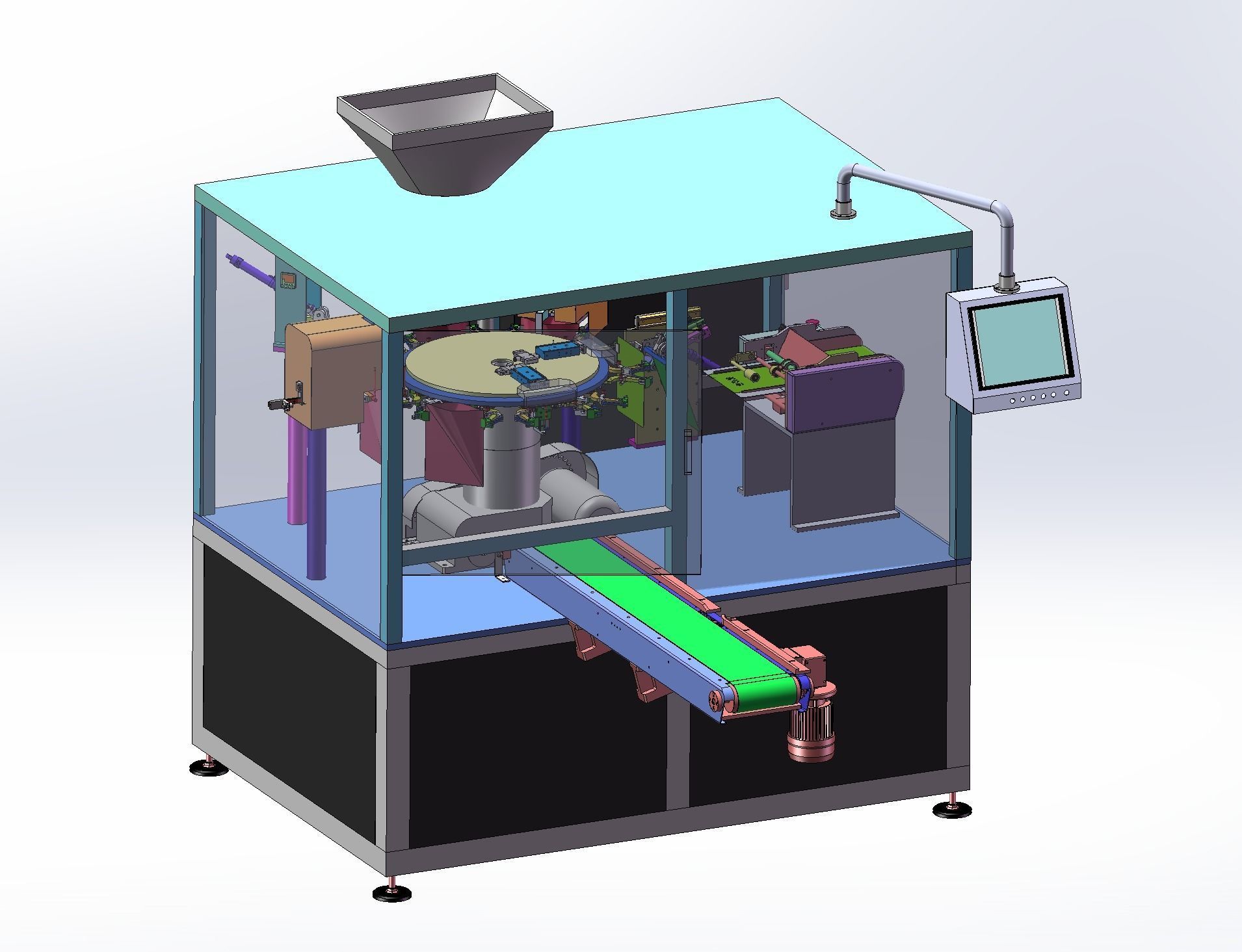 Open bag filling and packing machine 3D model_3