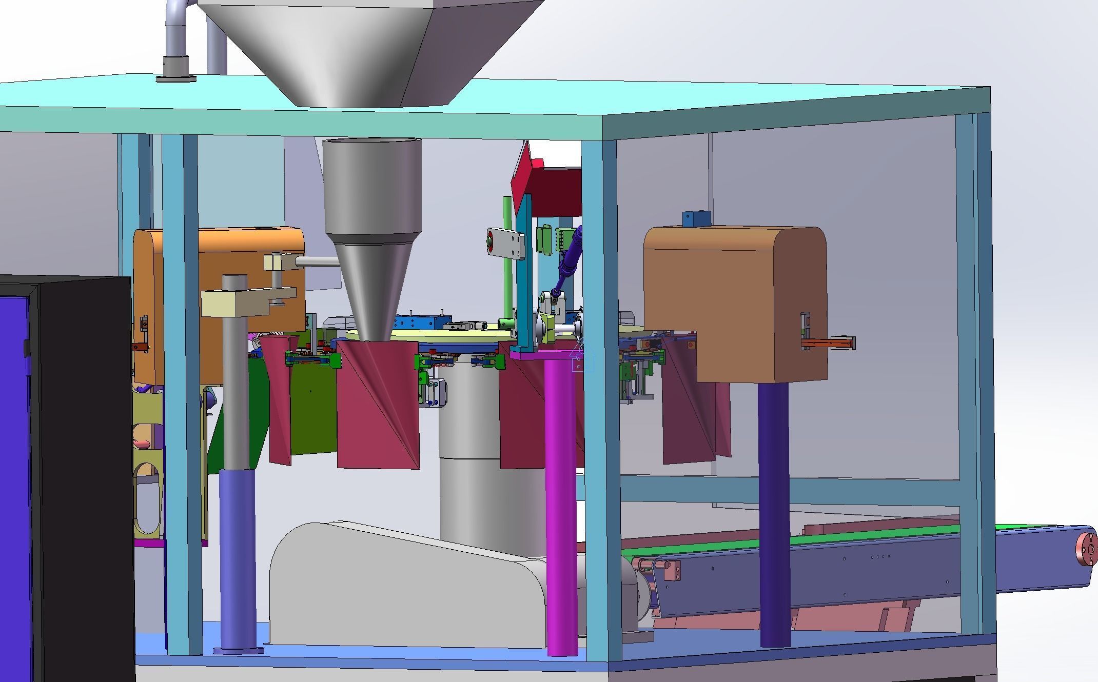 Open bag filling and packing machine 3D model_12