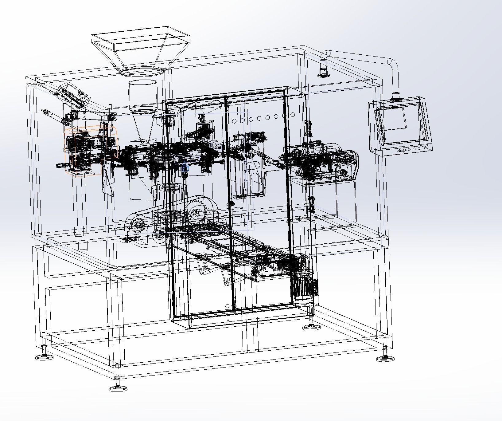 Open bag filling and packing machine 3D model_17