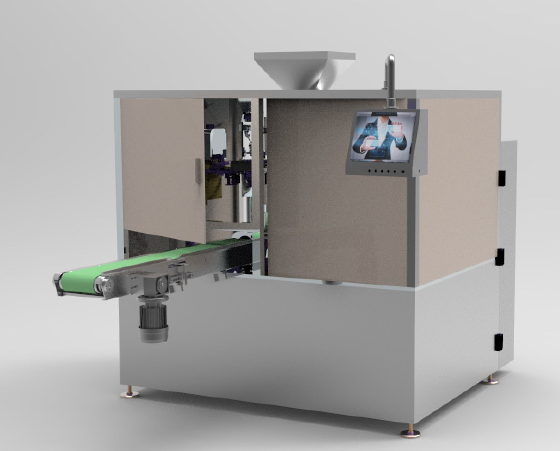 Open bag filling and packing machine 3D model_1