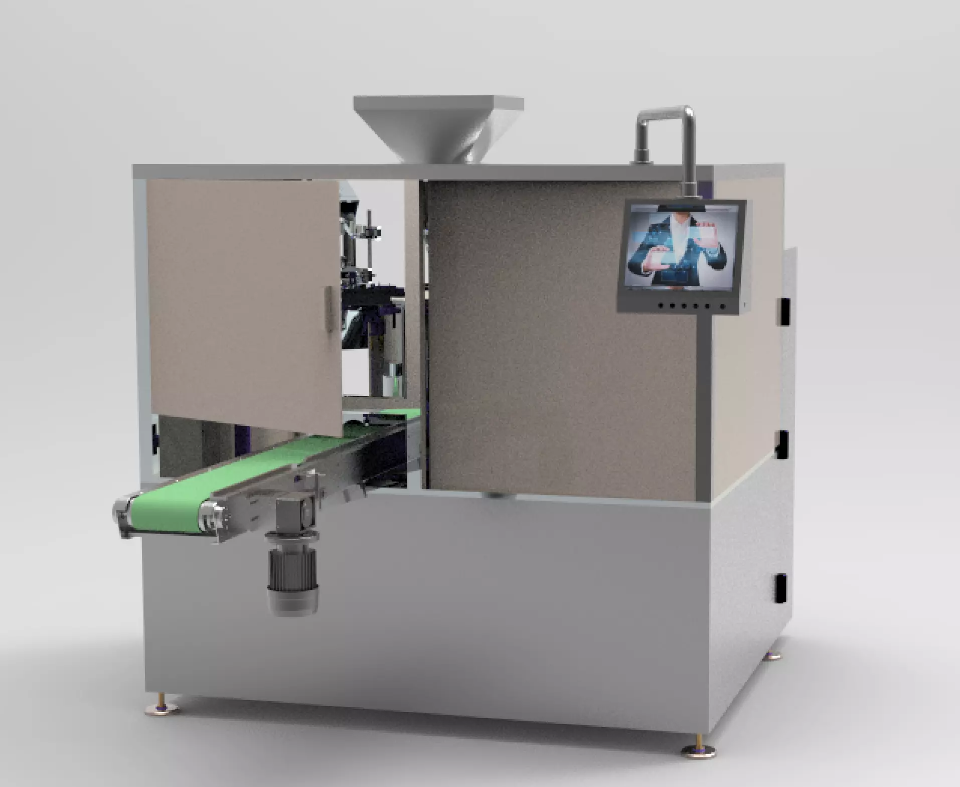 Open bag filling and packing machine 3D model_0