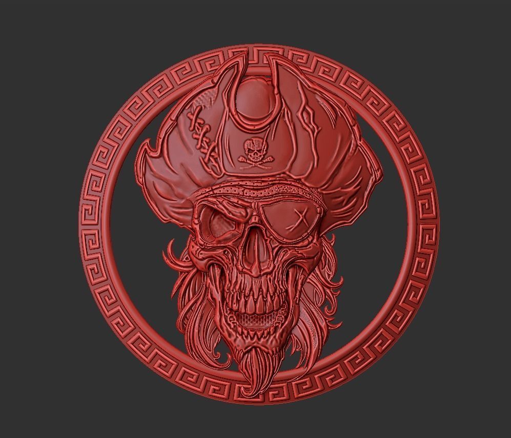 pirate skull 3D print model_2