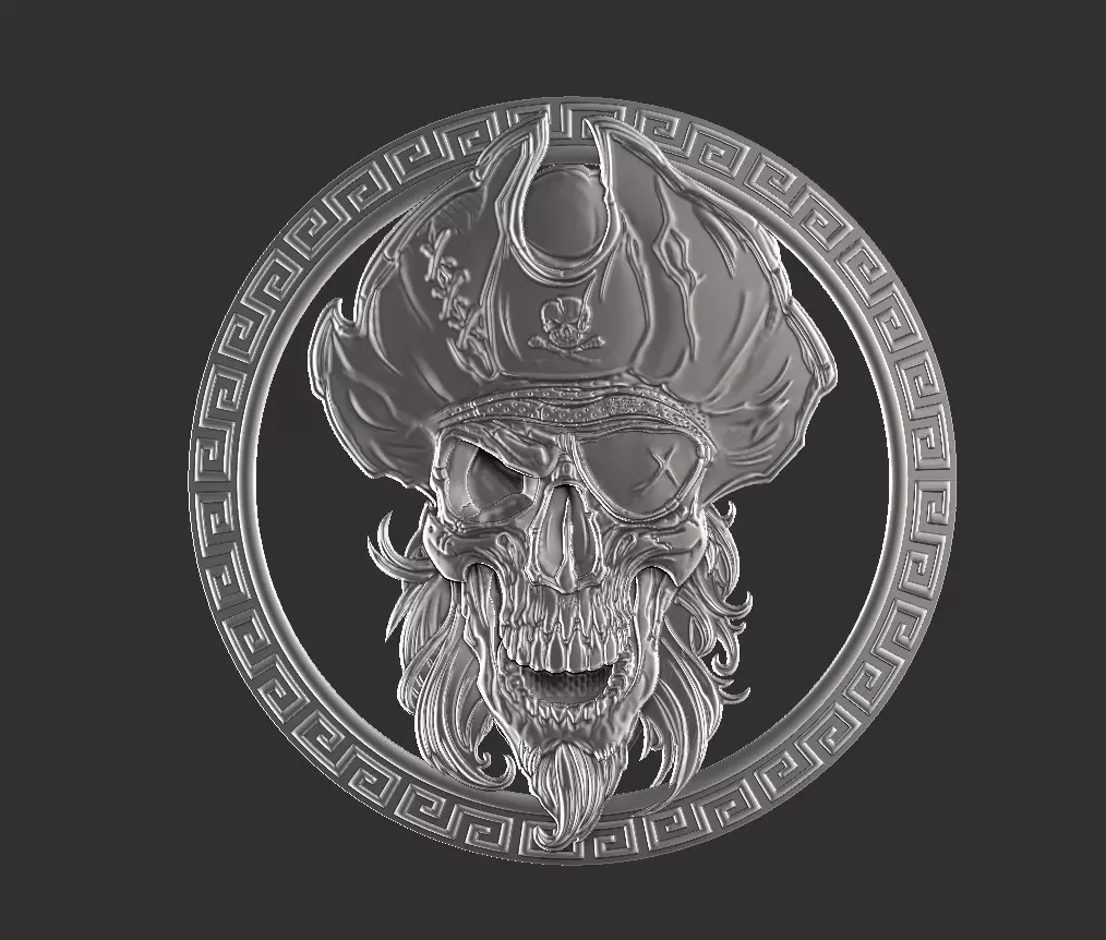 pirate skull 3D print model_0