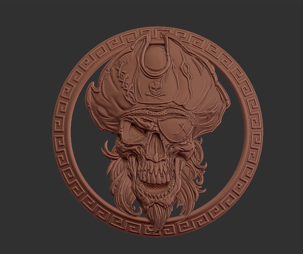pirate skull 3D print model_1
