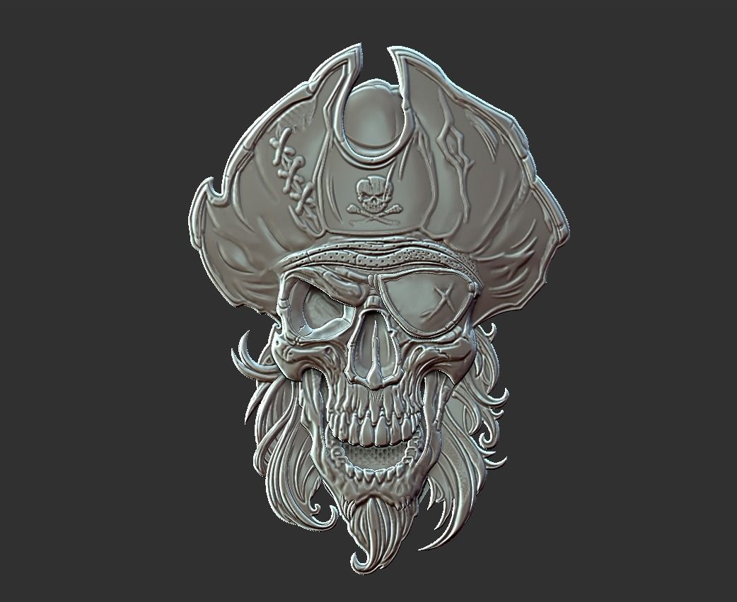 pirate skull 3D print model_5