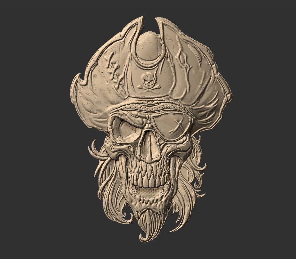 pirate skull 3D print model_6