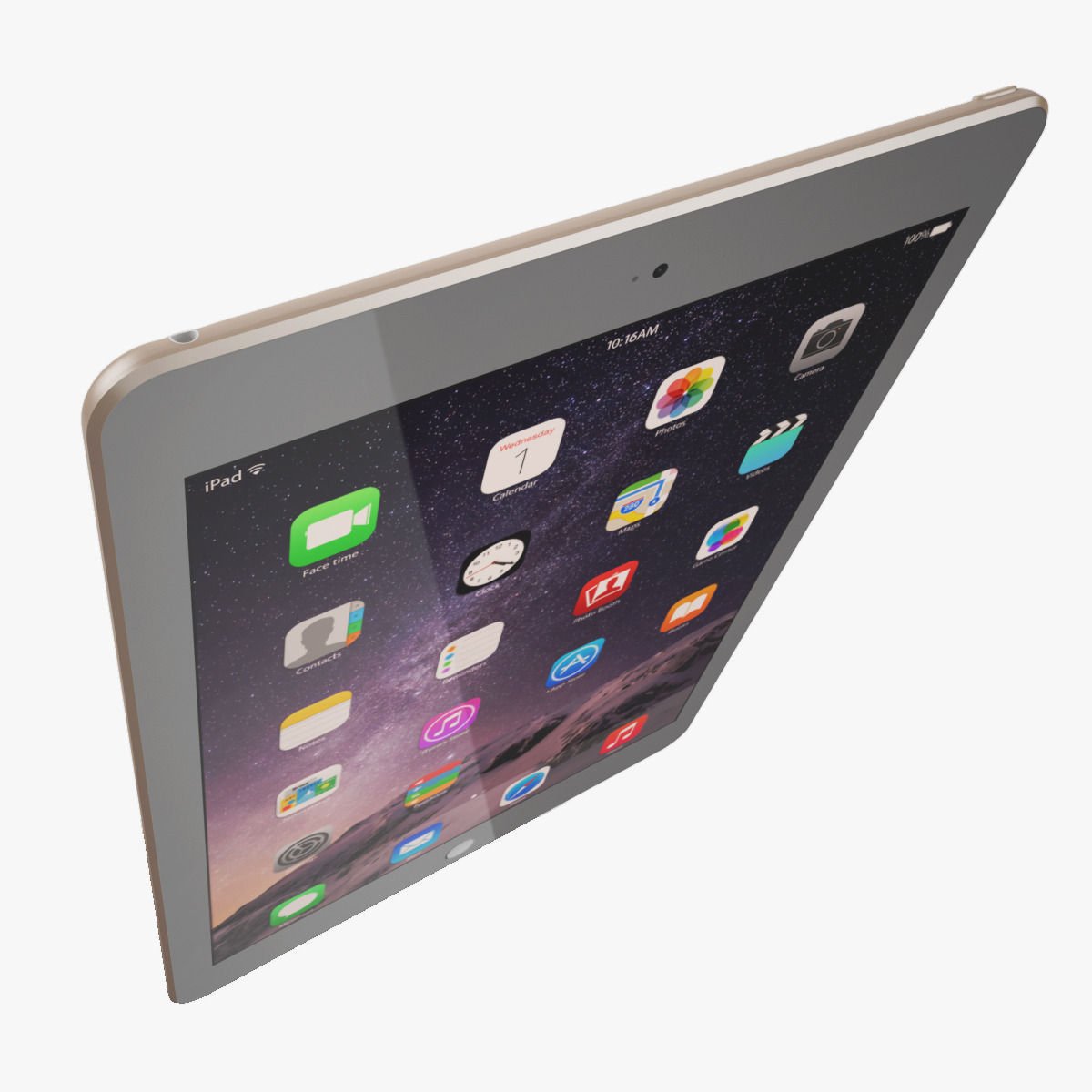 Apple iPad Air 2 Gold 3D model_6