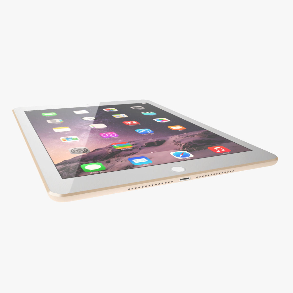 Apple iPad Air 2 Gold 3D model_5