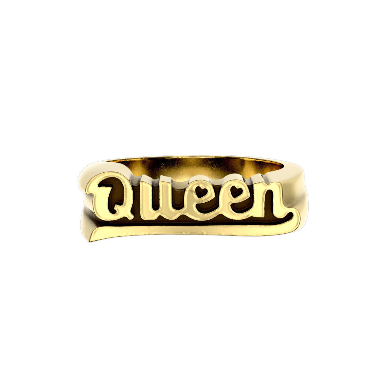 N226 Name ring Queen ring 3D print model_3
