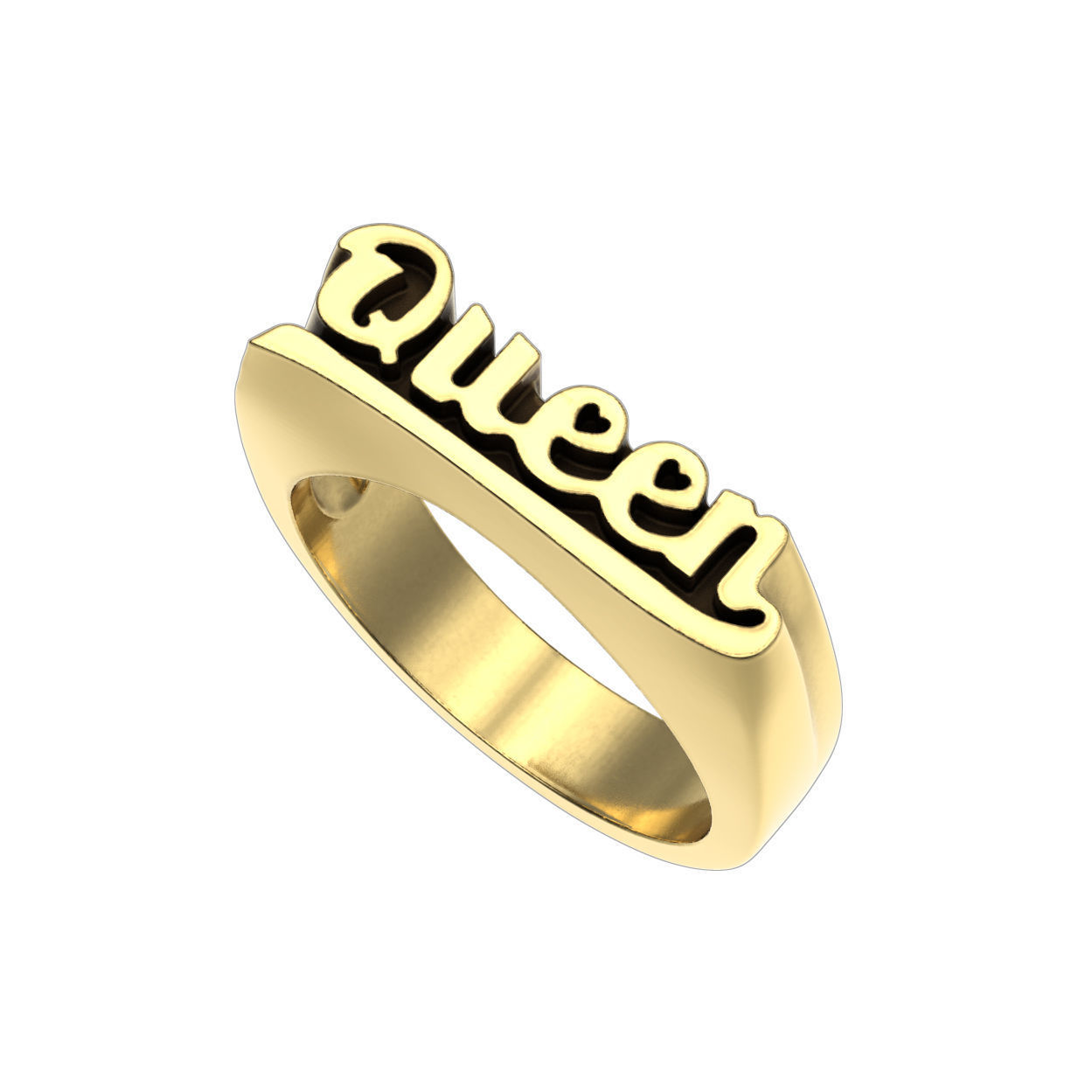 N226 Name ring Queen ring 3D print model_1