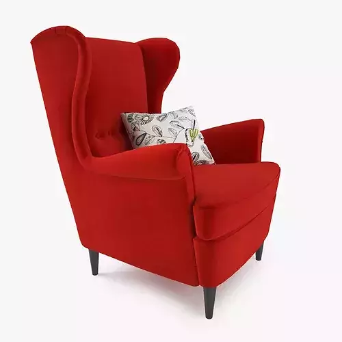 Wingback chair 3D model 5