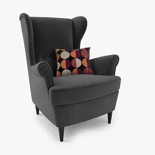 Wingback chair 3D model 4