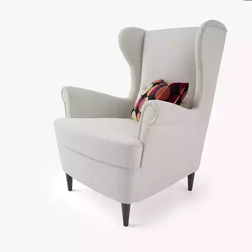 Wingback chair 3D model 6