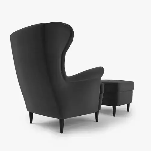 Wingback chair 3D model 7
