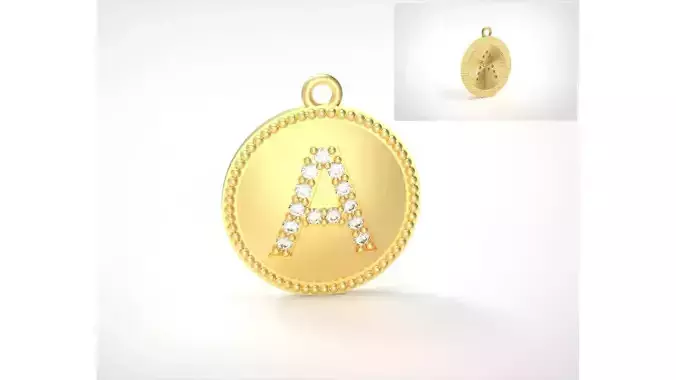 Model 378 Alphabets Necklace  The Letter A Camber And Texture 3D print model