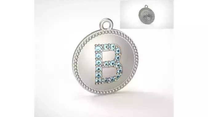 Model 379 Alphabets Necklace  The Letter B Camber And Texture 3D print model