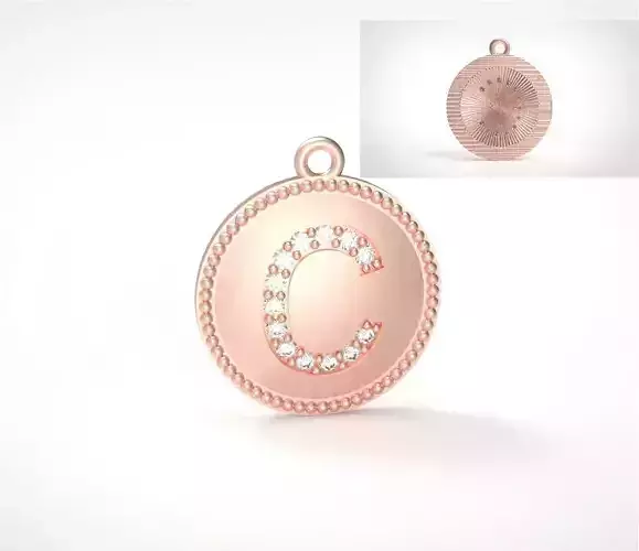 Model 380 Alphabets Necklace  The Letter C Camber And Texture 3D print model