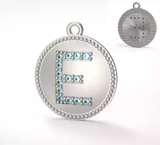 Model 382 Alphabets Necklace  The Letter E Camber And Texture 3D print model