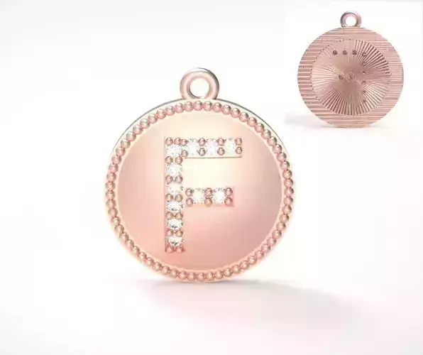 Model 383 Alphabets Necklace  The Letter F Camber And Texture 3D print model