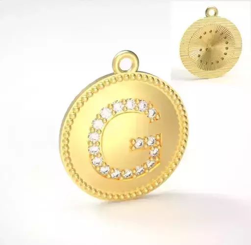 Model 384 Alphabets Necklace  The Letter G Camber And Texture 3D print model