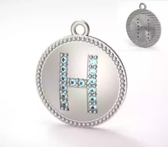 Model 385 Alphabets Necklace  The Letter H Camber And Texture 3D print model