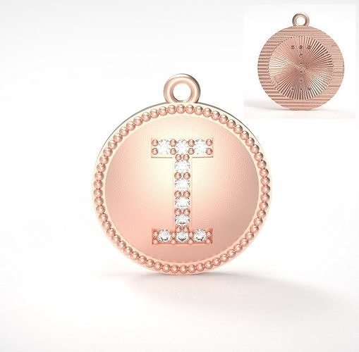 Model 386 Alphabets Necklace  The Letter I Camber And Texture 3D print model