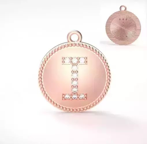 Model 386 Alphabets Necklace  The Letter I Camber And Texture 3D print model