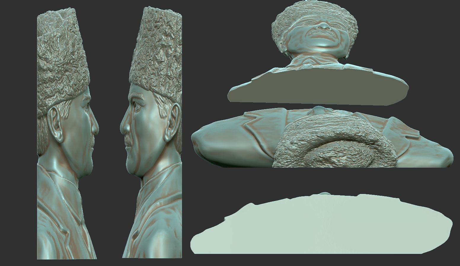 Gazi Mustafa Kemal Ataturk Bas Relief 3D print model_2