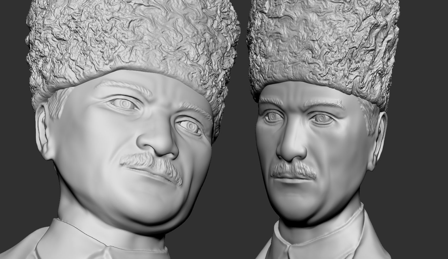 Gazi Mustafa Kemal Ataturk Bas Relief 3D print model_4
