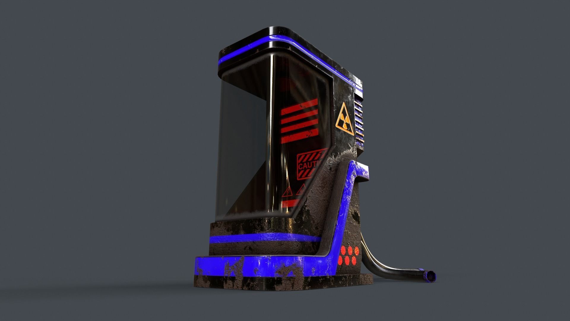 Sci-Fi Teleportation Capsule V1 - 02 Low-poly 3D model_12