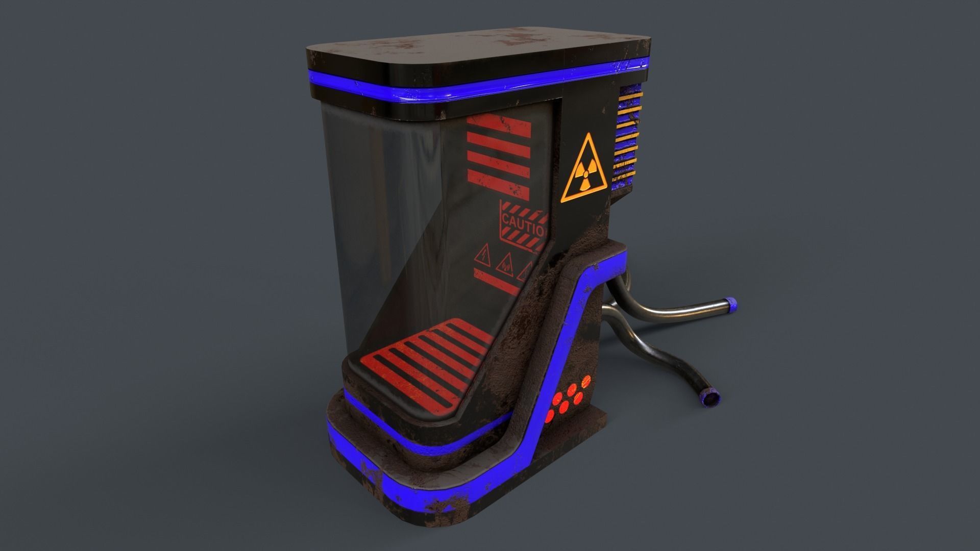 Sci-Fi Teleportation Capsule V1 - 02 Low-poly 3D model_10
