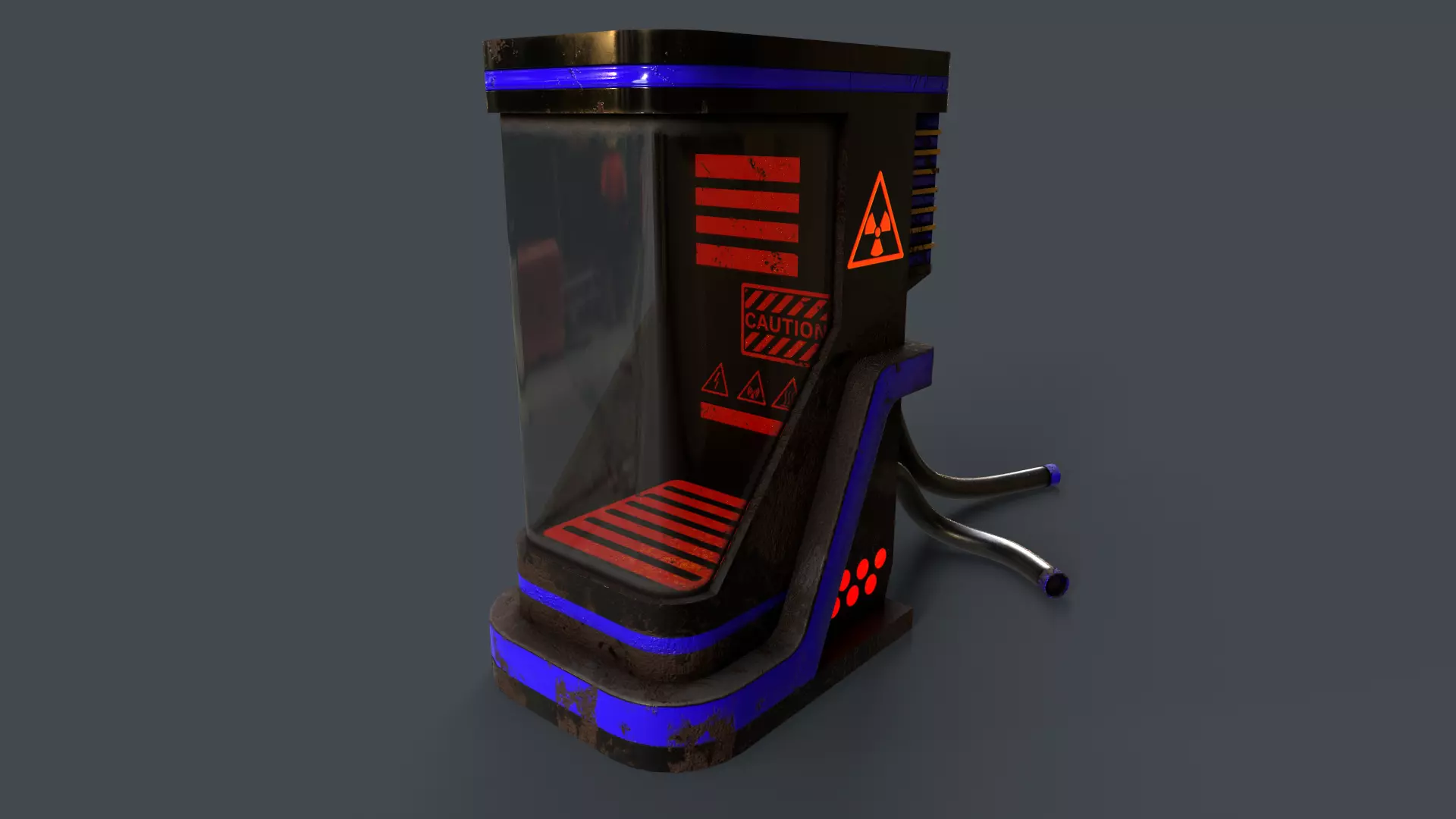 Sci-Fi Teleportation Capsule V1 - 02 Low-poly 3D model_0
